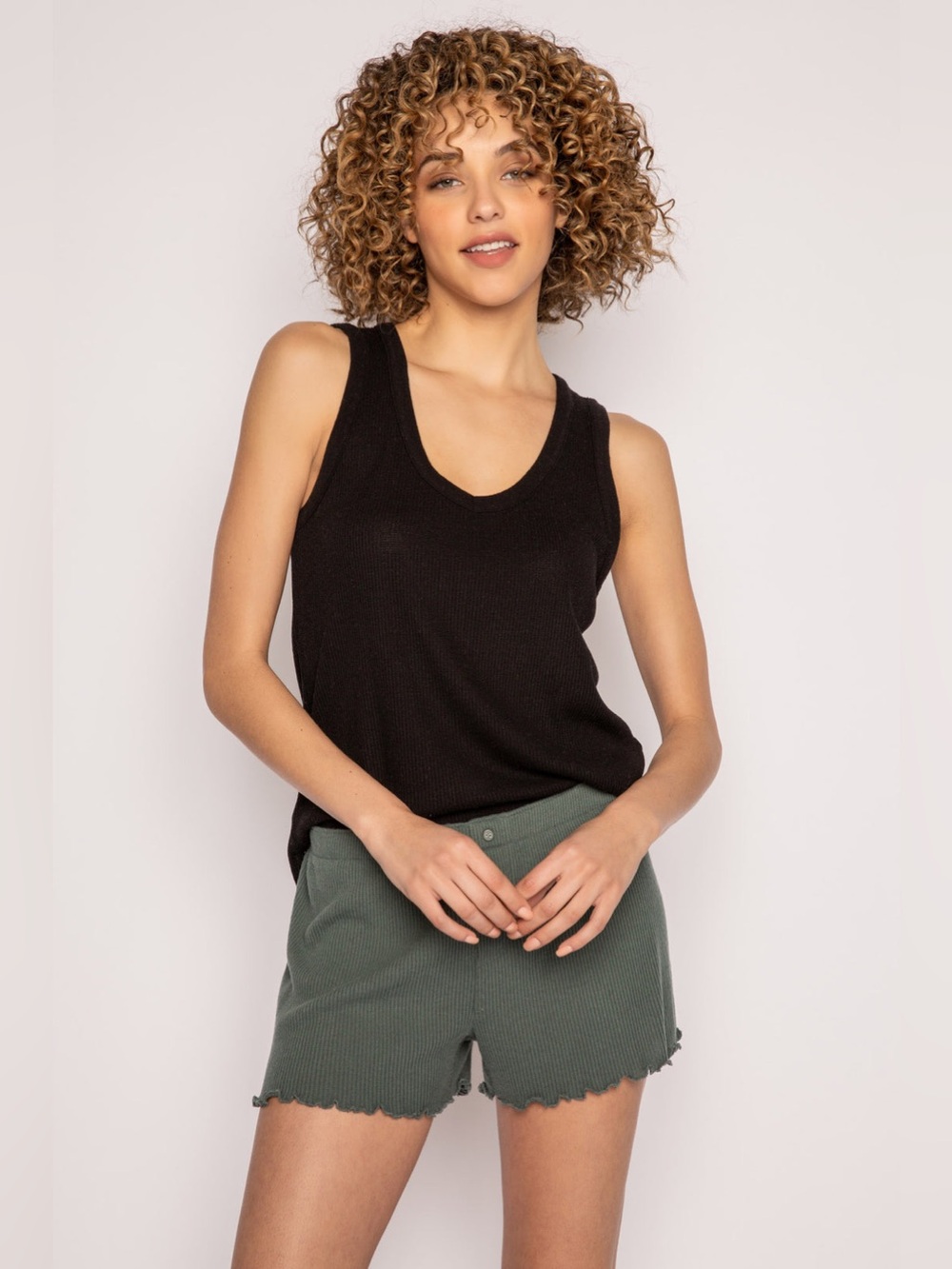 NWT P.J. Salvage Textured Essentials Sage Leaf Shorts